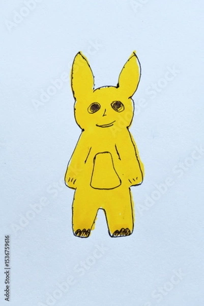 Fototapeta Yellow Cartoon Character with Large Ears