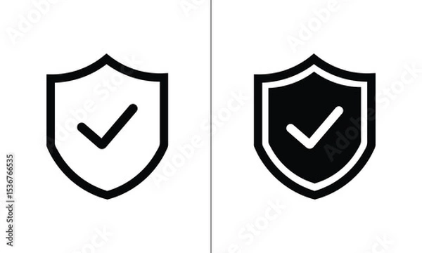 Fototapeta Shield with check mark icon vector design.