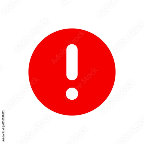 Obraz ! Exclamation mark red round icon
