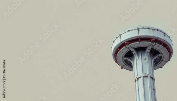 Fototapeta Iconic Tower Structure Reaching Towards the Sky in an Urban Landscape with Clear Background