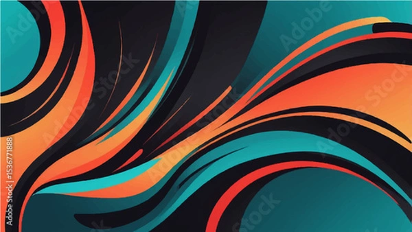 Fototapeta abstract Teal orange black red grainy background, color gradient shape, noise texture poster banner header wallpaper cover design.