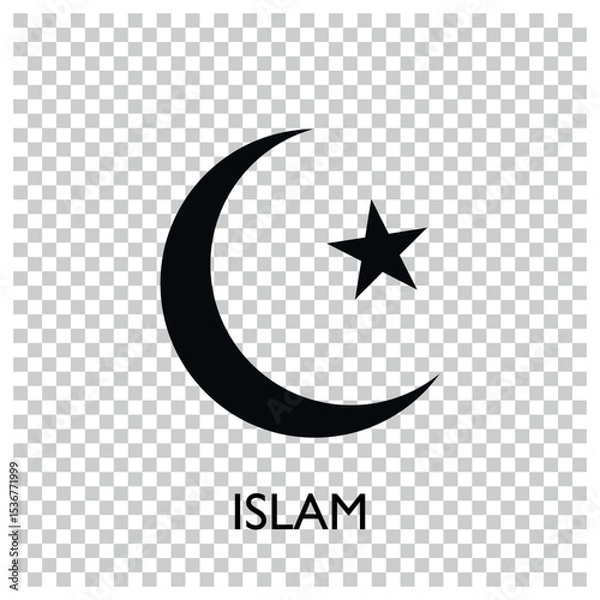 Fototapeta islam element in flat simple style on transparan background. 
