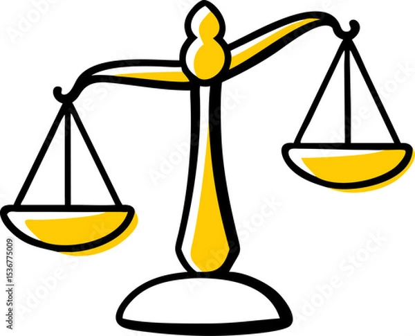 Fototapeta Silhouette of a Tipping Balance Scale Justice Imbalance Vector Design