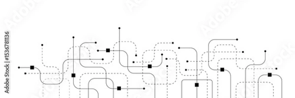 Obraz Technology abstract background with circuit board texture. Creative idea AI banner. Internet technology. Tech concept for poster, header, web banner, website, presentation.