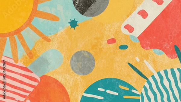 Obraz Bold Abstract Geometric Shapes with Colorful Modern Design

