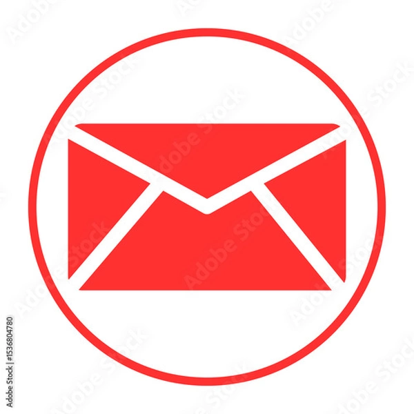 Obraz Red round email icon 