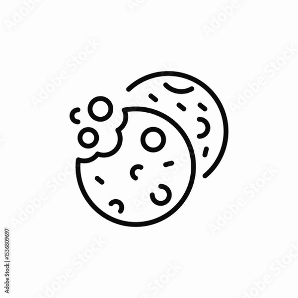 Fototapeta cookie bite icon sign vector