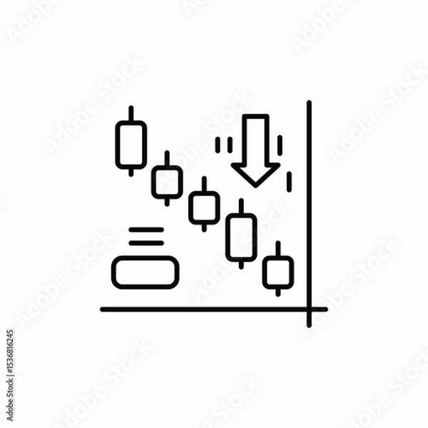 Fototapeta candlestick statistics presentation icon sign vector