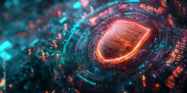 Obraz  Digital Data Network Visualization with Abstract Connections | High-Tech Digital Network with Light Data Flow | Abstract Technology Data Network and Digital Connections