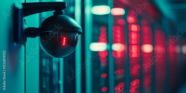 Obraz Abstract Digital Circuit with Glowing Data Flow | Technology and Data Flow Visualization on Circuit Board | High-Tech Digital Circuit with Light Particles