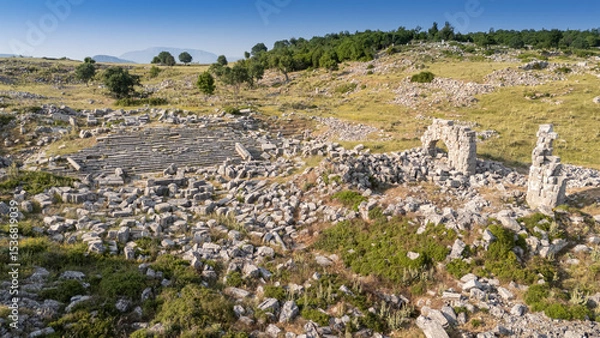 Obraz View from the Kremna Ancient City in Bucak, Burdur - Turkey.