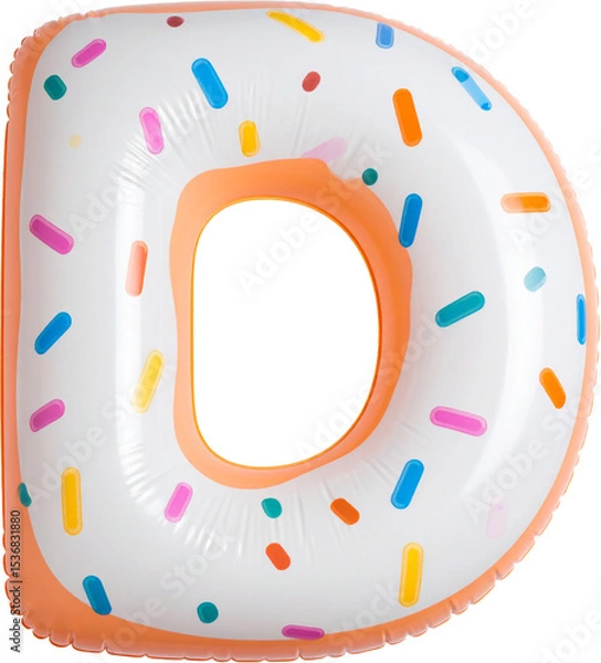 Obraz 도넛 스타일 알파벳 모양 수영장 튜브