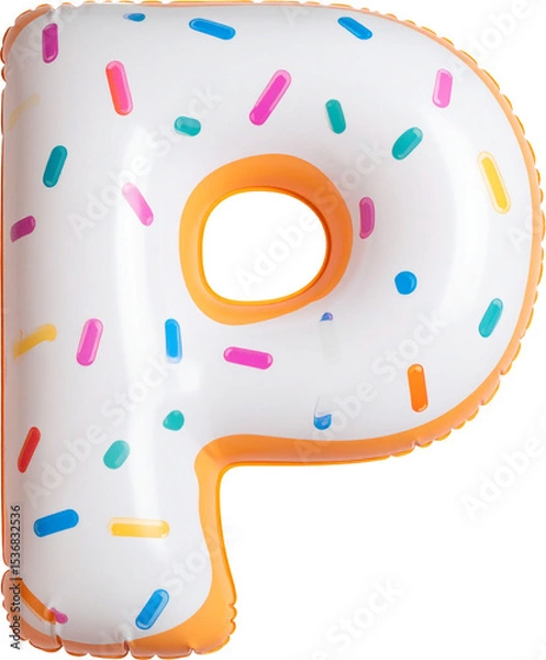 Obraz 도넛 스타일 알파벳 모양 수영장 튜브