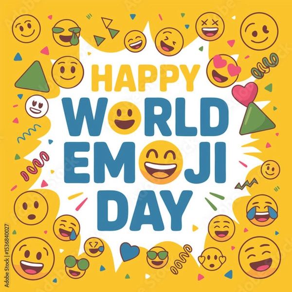 Fototapeta World emoji day vector illustration for international emoji day .