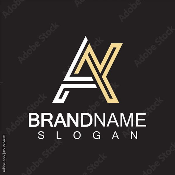 Fototapeta Alphabet Letters  AK or KA logo design template