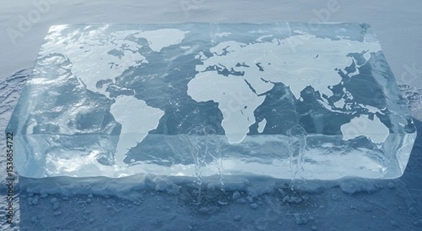 Fototapeta Frozen Planet: A Cry for Climate Action