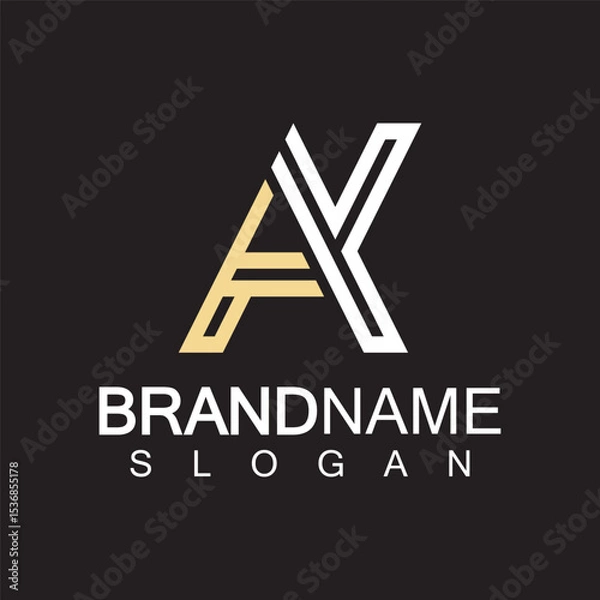 Fototapeta Alphabet Letters  AK or KA logo design template