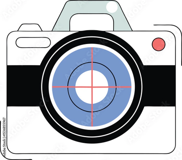 Fototapeta Modern abstract camera illustration with target focus and clean geometric design