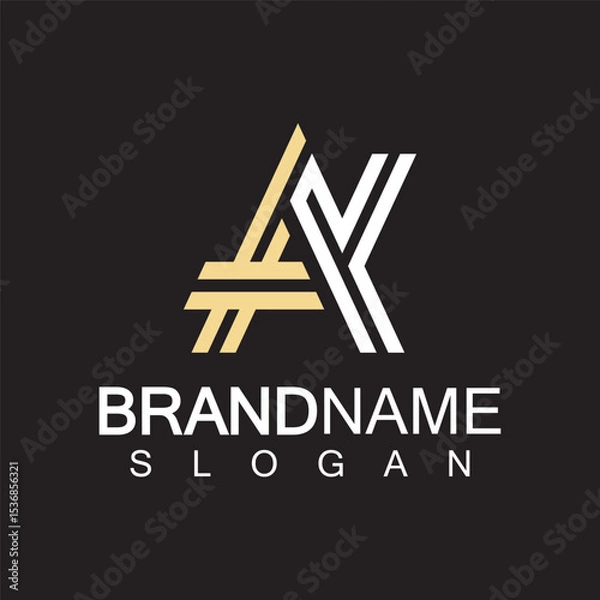 Fototapeta Alphabet Letters  AK or KA logo design template