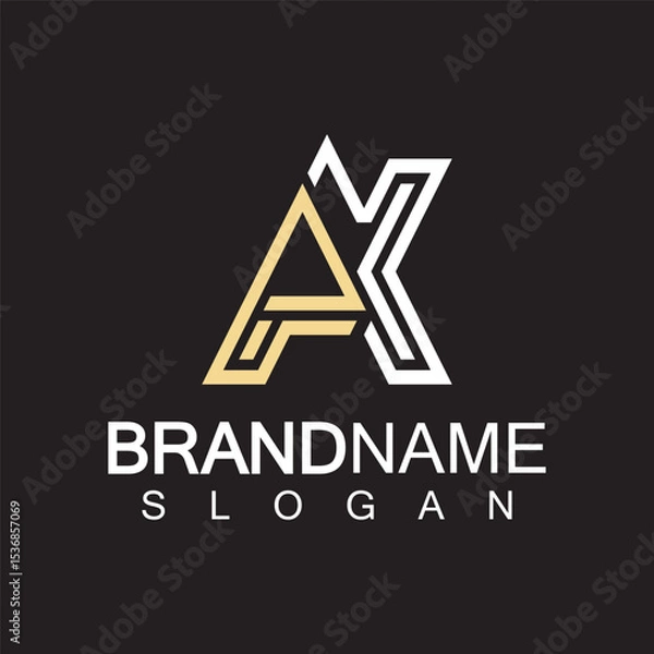 Fototapeta Alphabet Letters  AK or KA logo design template