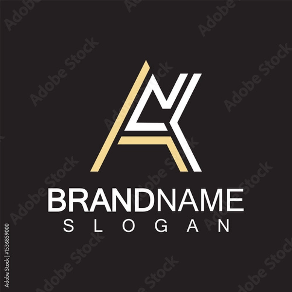 Fototapeta Alphabet Letters  AK or KA logo design template