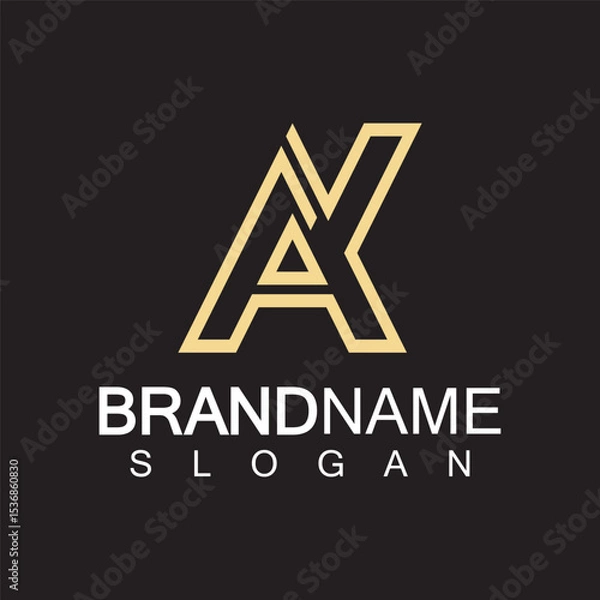 Fototapeta Alphabet Letters  AK or KA logo design template