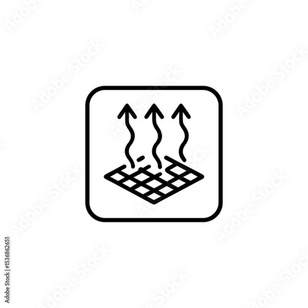 Obraz breathable material outline icon or breathable material label vector isolated. Best breathable material icon for websites, apps, or product relate about breathable material.