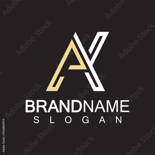 Fototapeta Alphabet Letters  AK or KA logo design template
