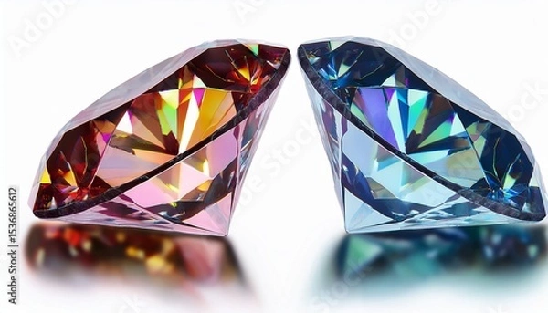 Fototapeta color diamond isolated on white background. AI Generate