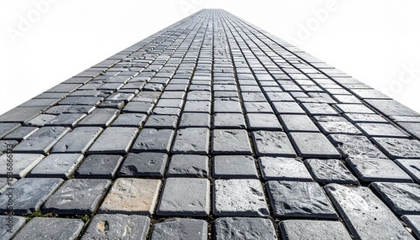 Fototapeta pavement isolated on white background. AI Generate