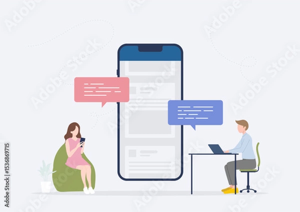 Obraz ダイレクトマーケティングとダイレクトメールを活用するビジネスマンのイラスト