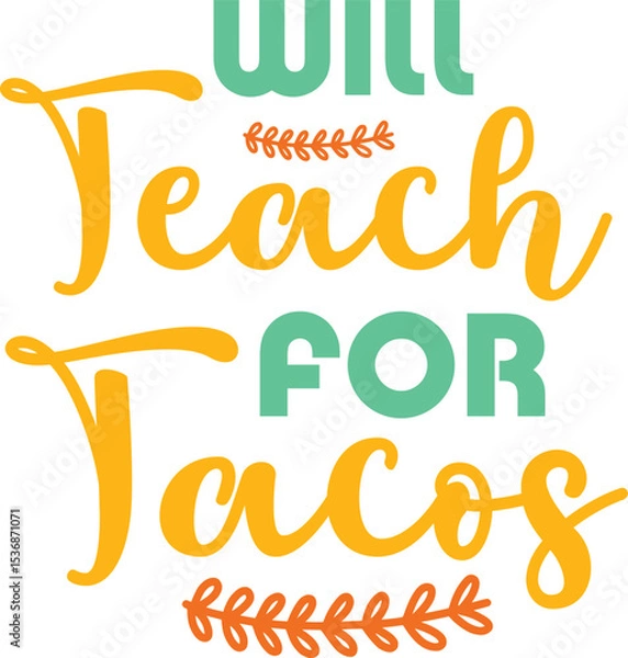 Obraz World Teacher's Day SVG Typography Design 
