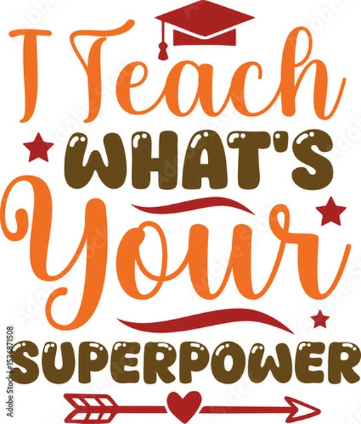 Obraz World Teacher's Day SVG Typography Design 
