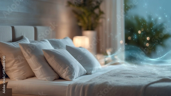 Fototapeta Enhancing sleep quality with advanced sleep tracking and circadian rhythm synchronization techniques at home