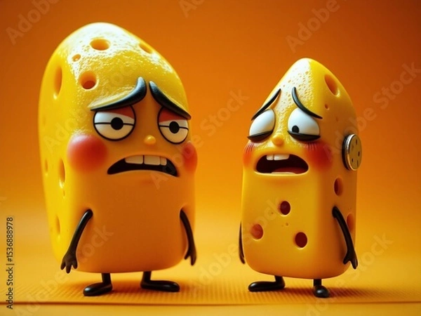 Fototapeta Funny Cheese Illustration Template