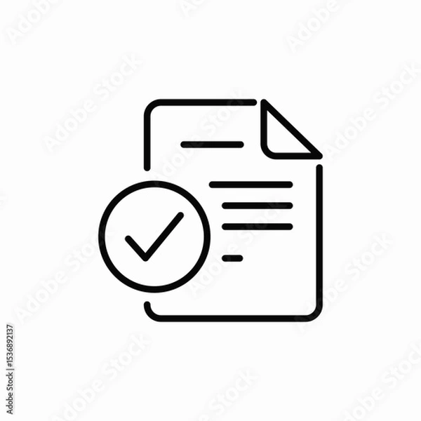Fototapeta document completed icon sign vector