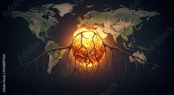 Obraz Global Warming: A Burning Planet
