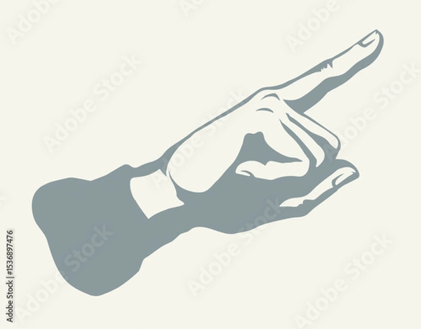 Obraz Finger pointing to an object. Vector drawing