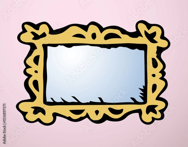 Obraz Framed mirror. Vector drawing icon