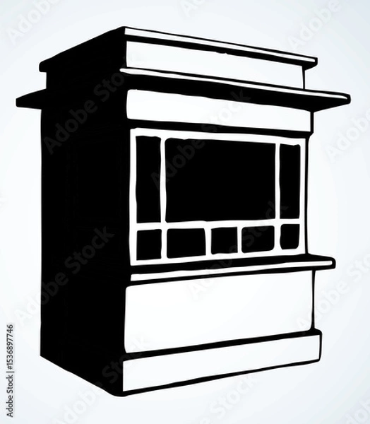 Obraz Shop stall. Vector drawing kiosk