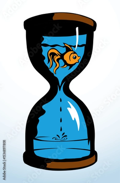Obraz Fish in the hourglass. Vector drawing
