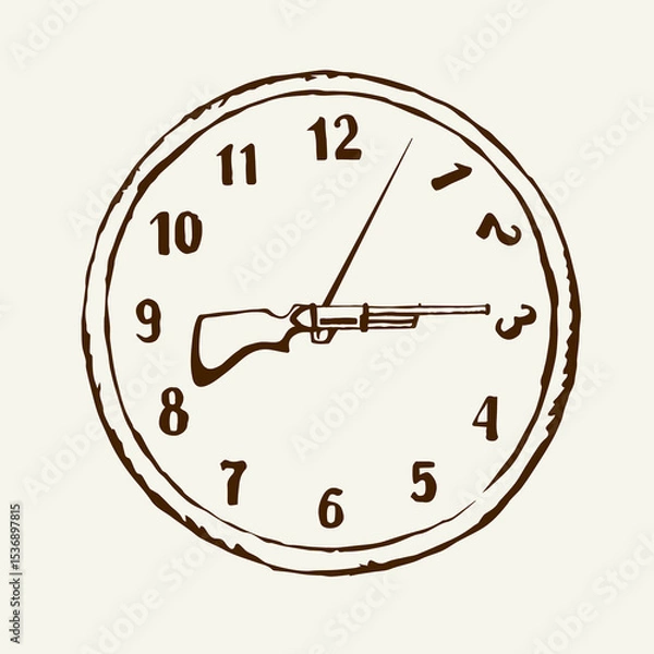Obraz Waste time. The symbolic concept. Vector drawing