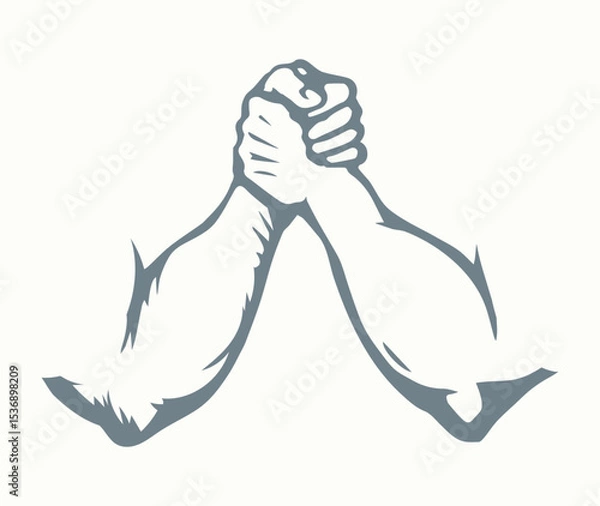 Obraz Hand wrestling contest. Vector drawing