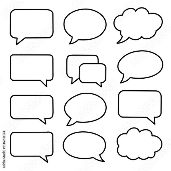 Obraz minimalist speech bubble icon set