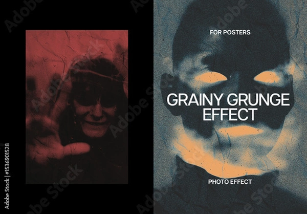 Obraz Grainy Grunge Poster Photo Effect Mockup