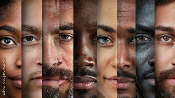Obraz Diverse faces, close-up