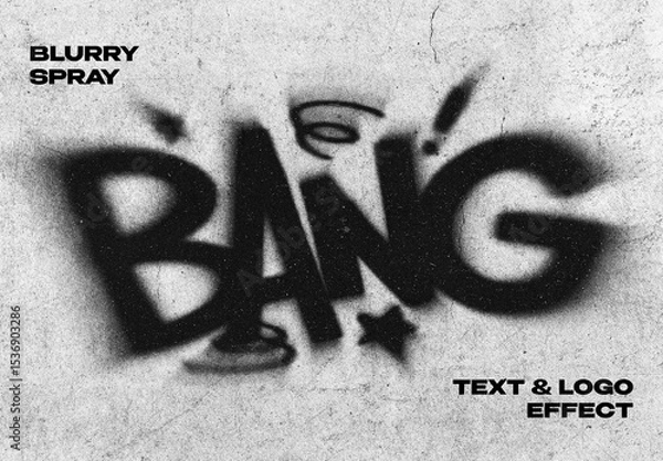 Obraz Blurry Spray Text & Logo Effect Mockup