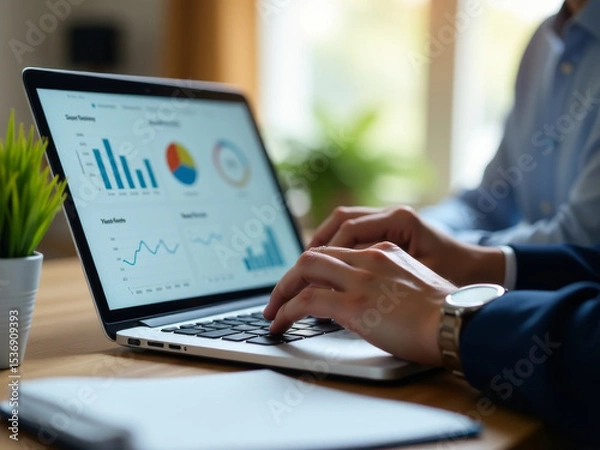 Obraz A person working on their laptop computer