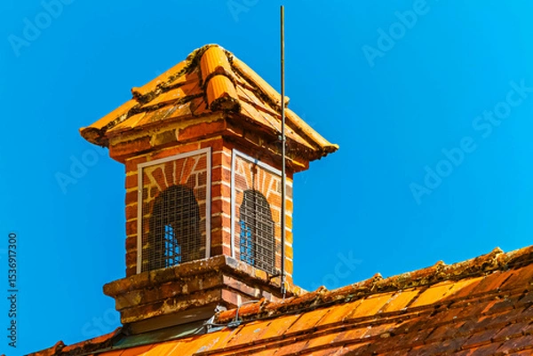 Obraz Details of a water castle on a sunny spring day at Schoenau, Rottal Inn, Bavaria, Germany