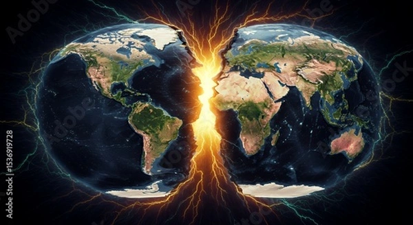 Obraz Global Catastrophe: A Fractured Earth
